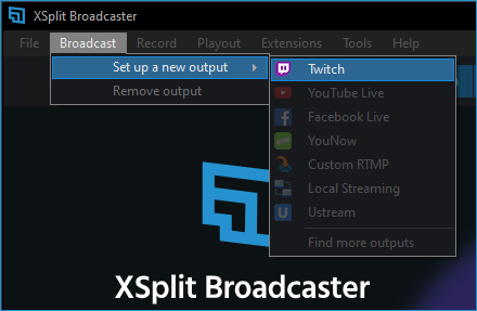 Set up Live streaming Xsplit Broadcaster